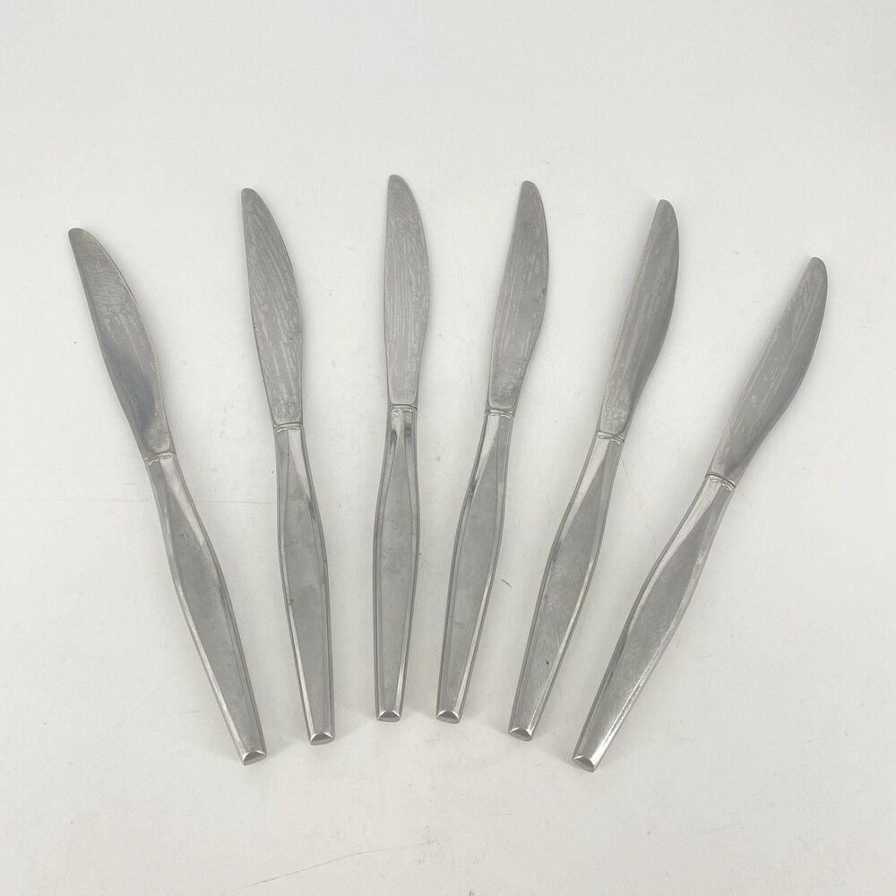 Oneida Windrift Wm A Rogers Premier Dinner Knives Set of 6 Stainless 9”